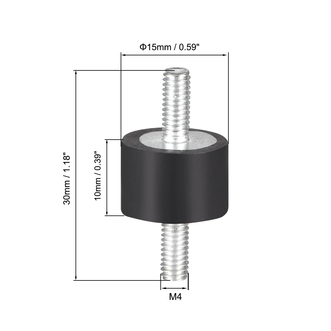 Rubber Shock Absorber 4pcs M3/M4/M5/M6 Rubber Vibration Mounts Anti Vibration Isolator Shock Damper For Air Compressors Water Pump Welding Machine
