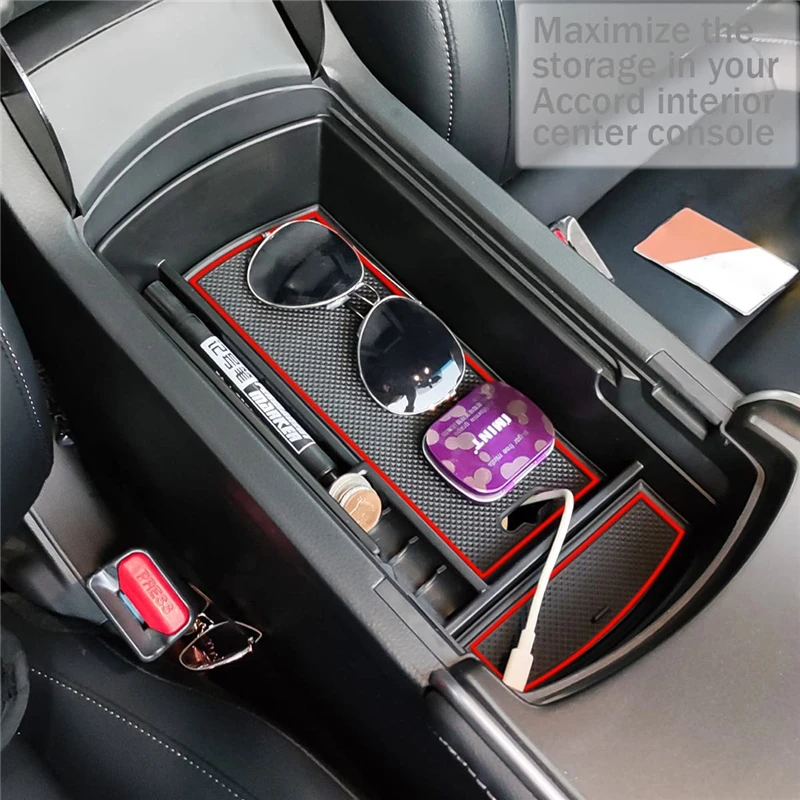 For Honda Accord 10th Gen Armrest Storage Box Center Console Organizer LX Sport EX-L Touring