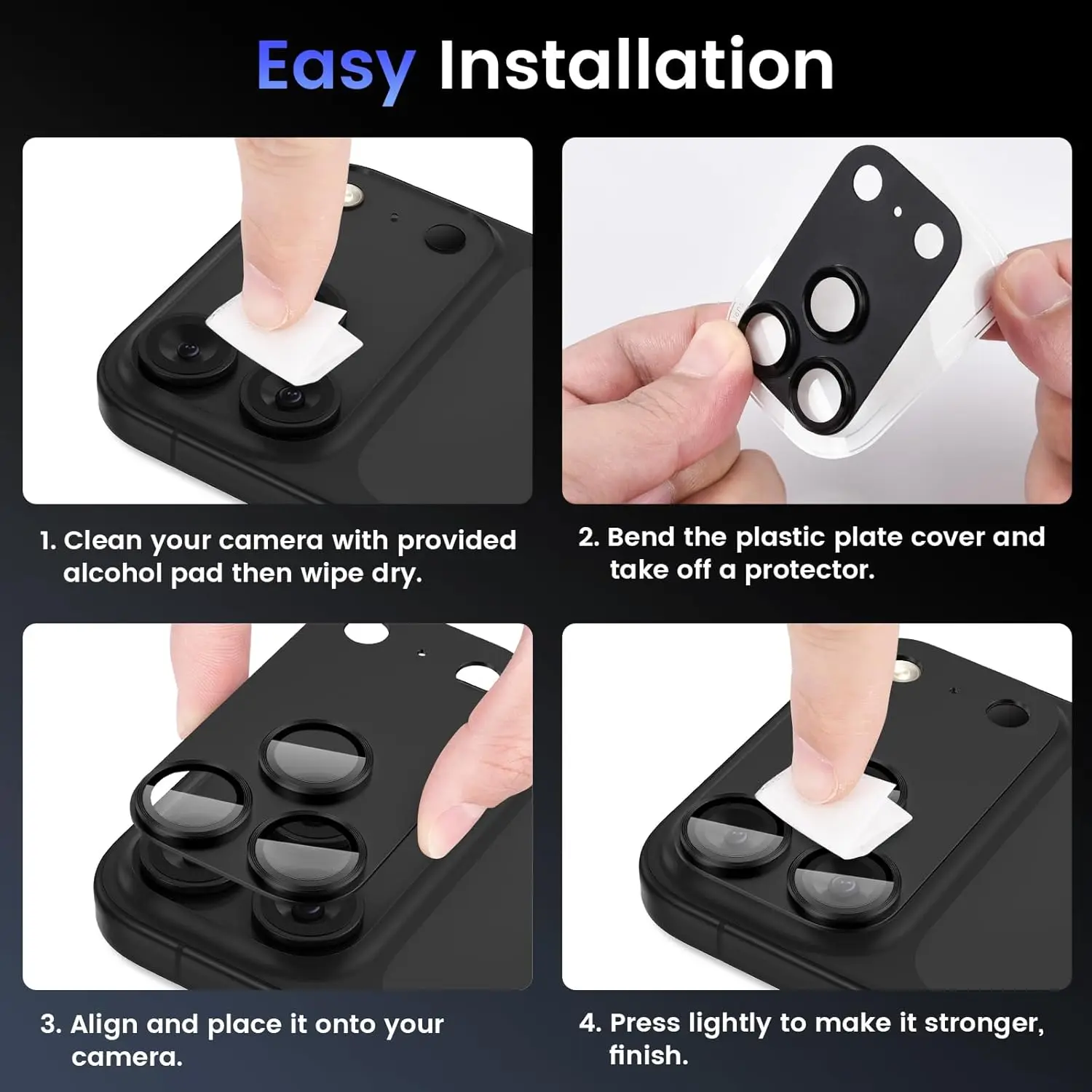 Enhanced Camera Lens Protector Cover - Black, Orange & Blue Protection