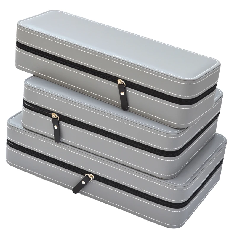 Watch Suitcase Organizer Portable Zipper Watch Case Bracelets Men's and Women's Multifunctional Display Box 2/4/6/8/10/12 Slots