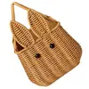 Bunny Hand Basket Small Portable Storage Woven Easter Rattan Picnic Sundries Lightweight Bedroom Living Room Kitchen Home Decor 4