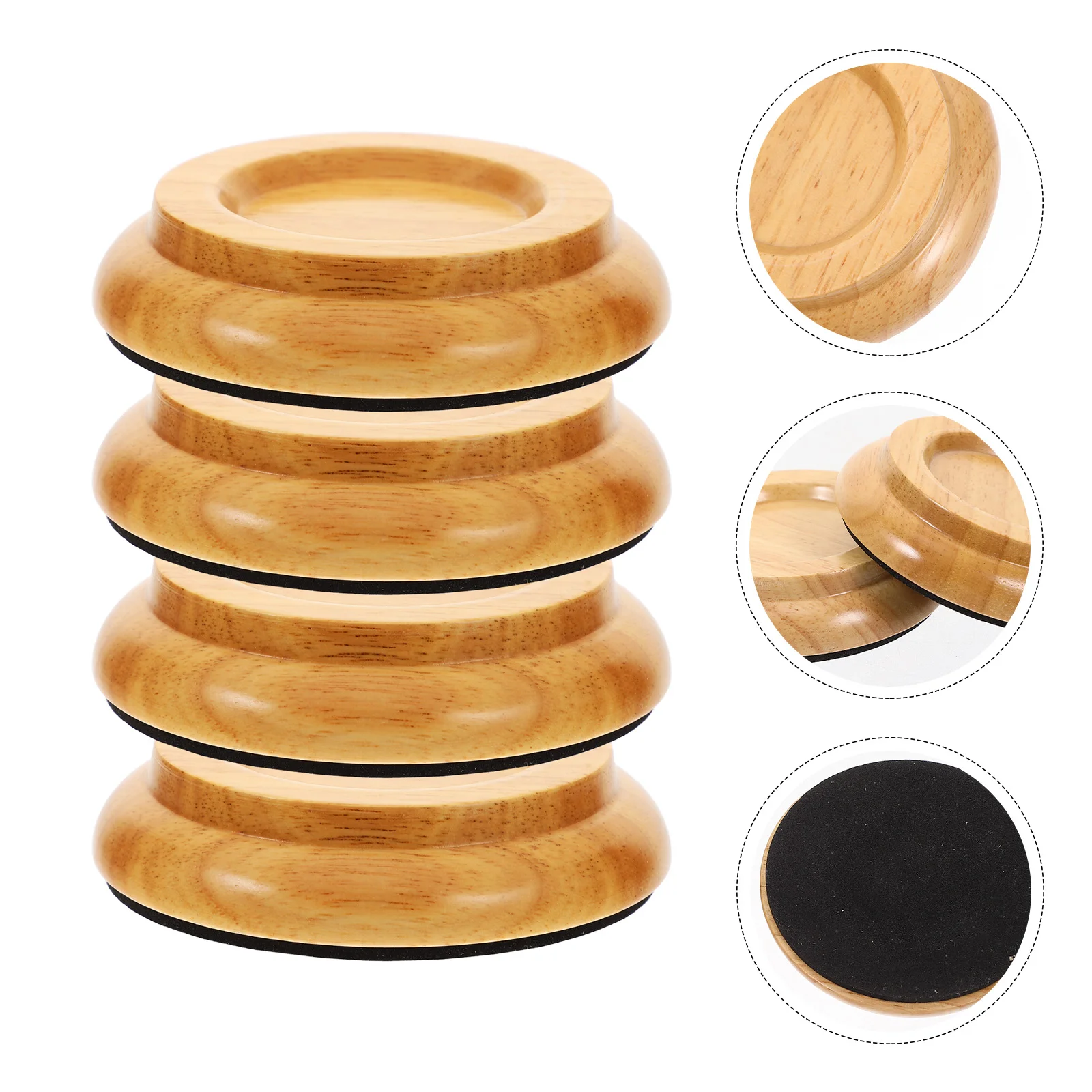 

Upright Piano Wooden Caster Cups EVA Anti-Slip Mat Protection Leg Pads Floor Protectors Piano Accessories