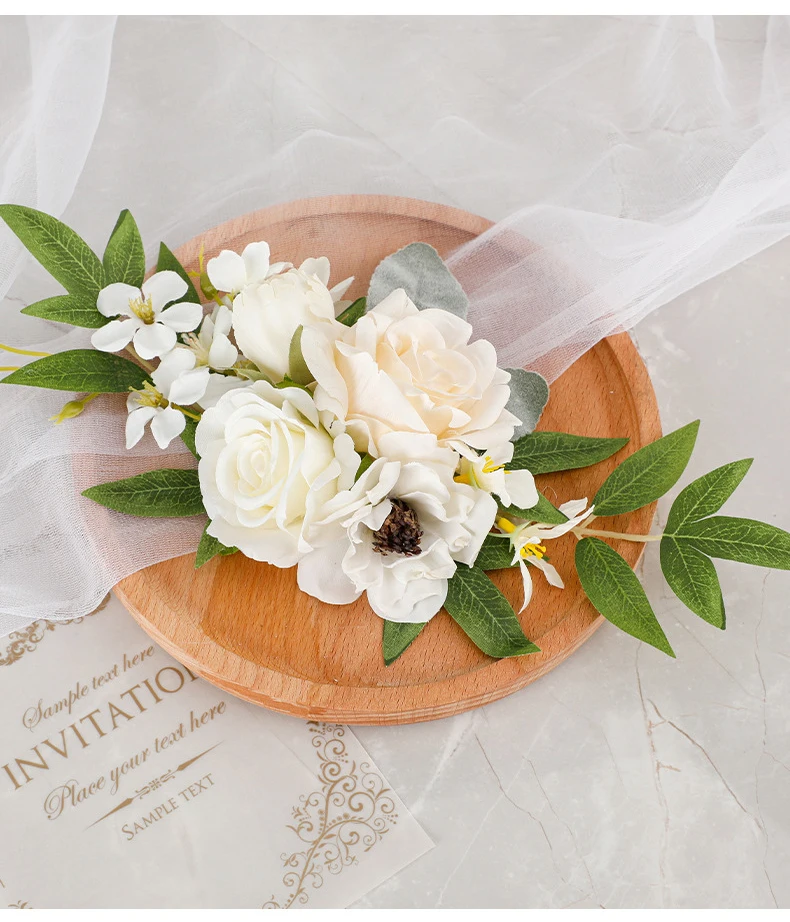 Yannew Vorgefertigter rosa weißer Tortenaufsatz mit Blumen, rustikale Hochzeitstorte, Dekoration für Babyparty, Geburtstagsfeier, Hochzeitszubehör – Detail 17