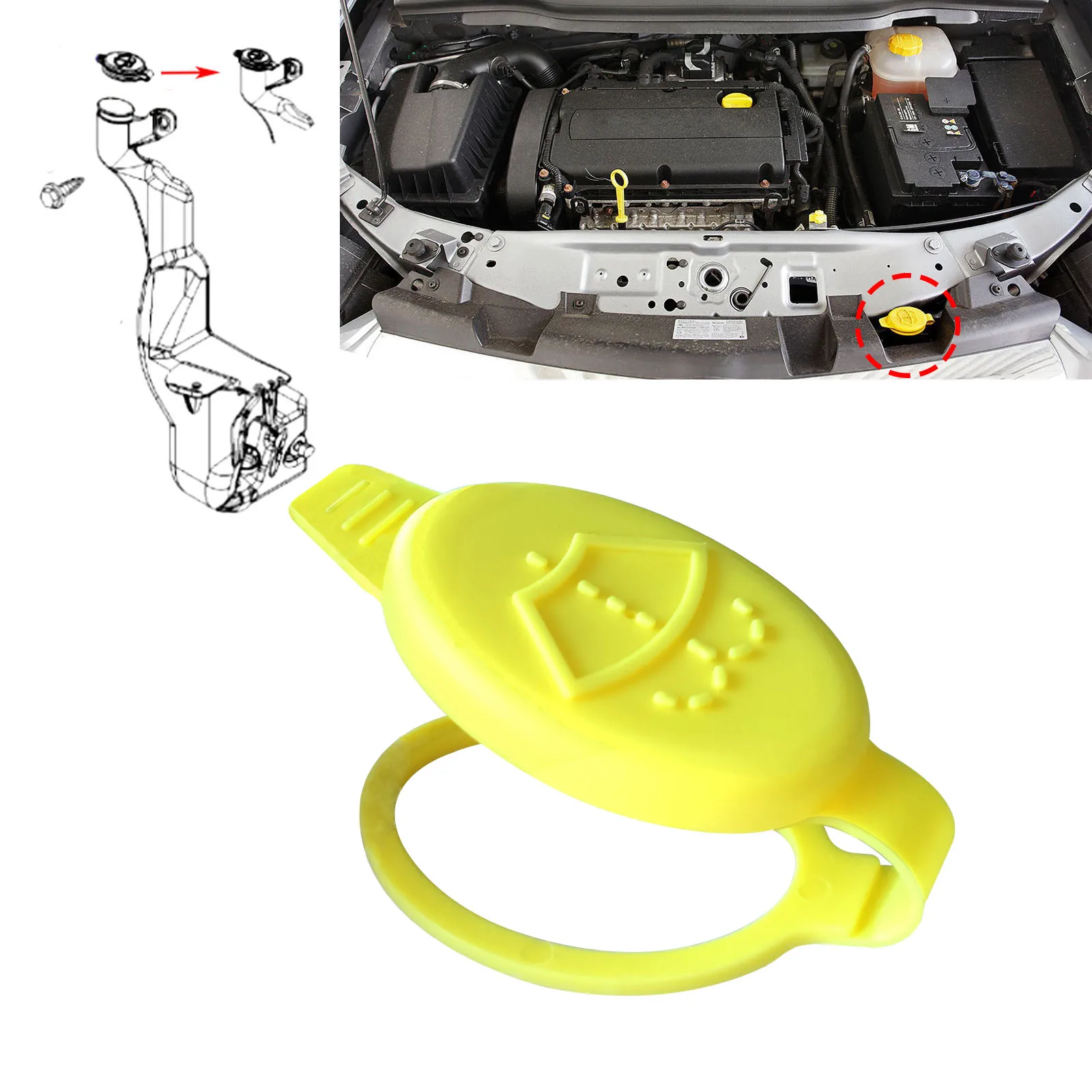 오펠 복스홀 아스트라 코르사 자피라 13118170 자동차 앞유리 와이퍼 워셔액 탱크 병 뚜껑 교체 6450562