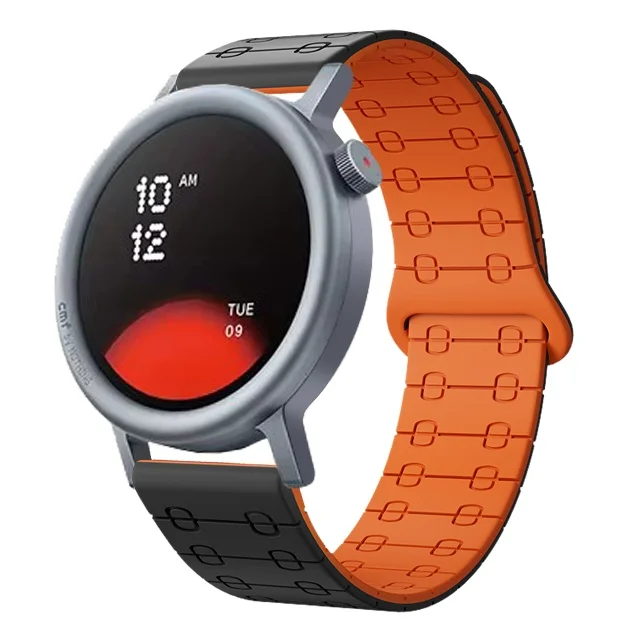 Enhanced Sports Silicone Watch Band with Magnetic Strap - 22mm Wristband Bracelet