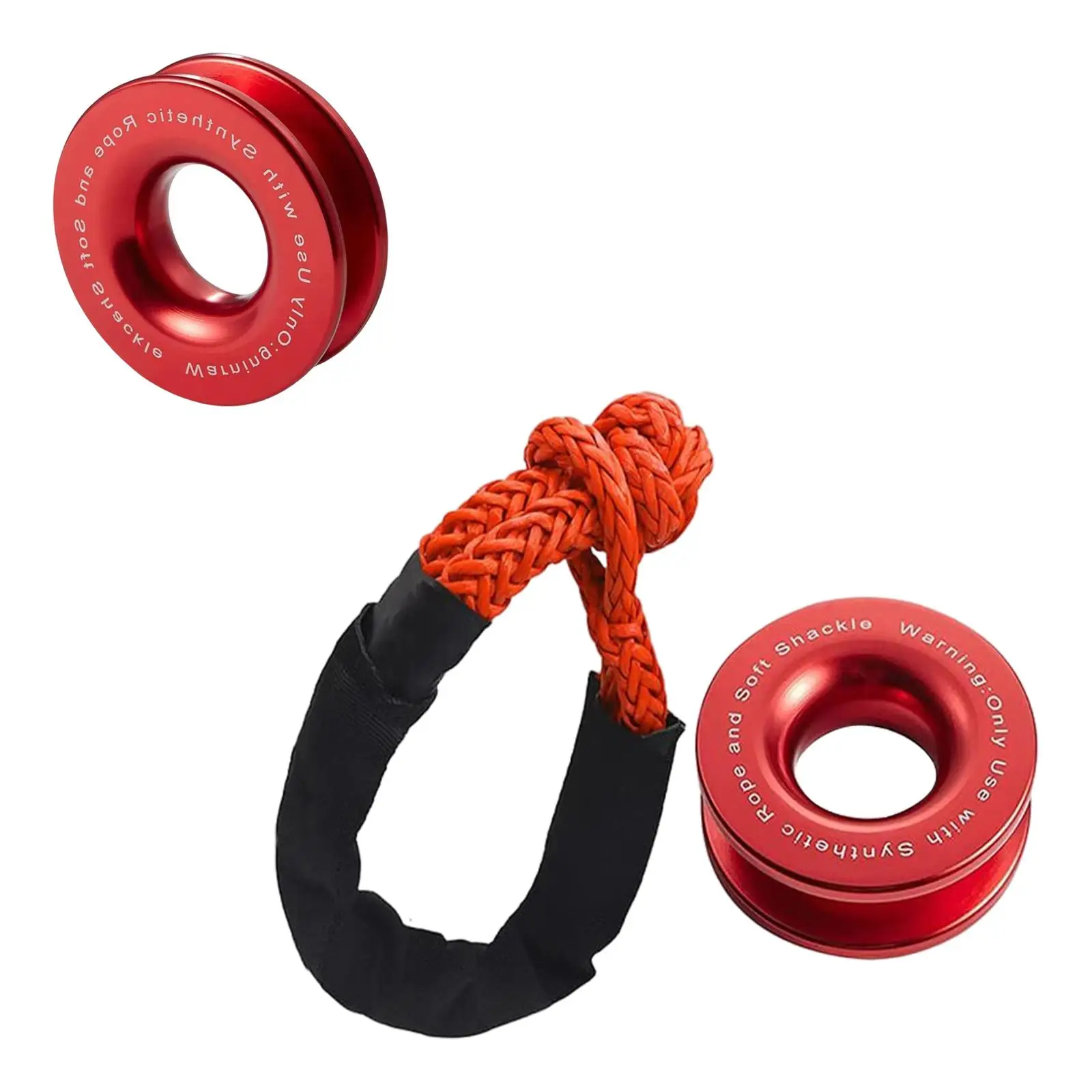 Anillo De Recuperación De Cabrestante De Aluminio – 41000 Libras – Para Grilletes Blandos 7/16" A 1/2" – Rojo