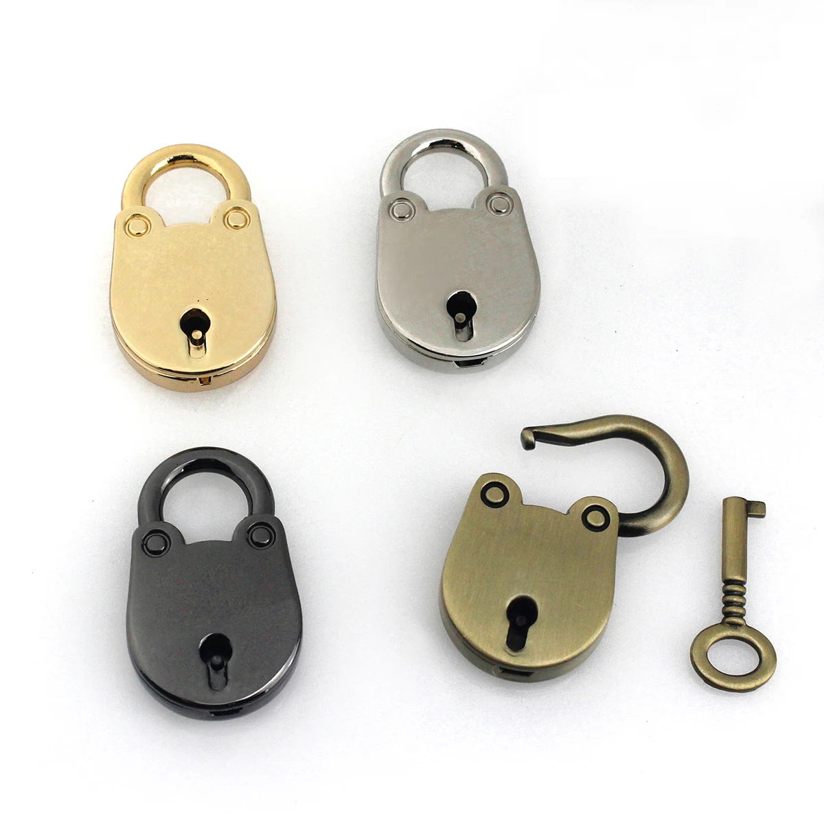 1Pcs Cat Shape Metal Mini Padlock Small Luggage Box Key Lock with Key Bag Suitcase Decor Accessories 4 colors available