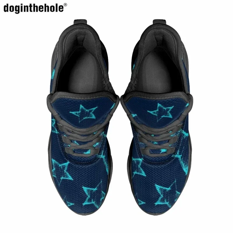 Street Fashion Flat Shoes Star Pattern Design Casual Shoes Lace Up Sneakers Non-slip Travel Sports Running Shoes