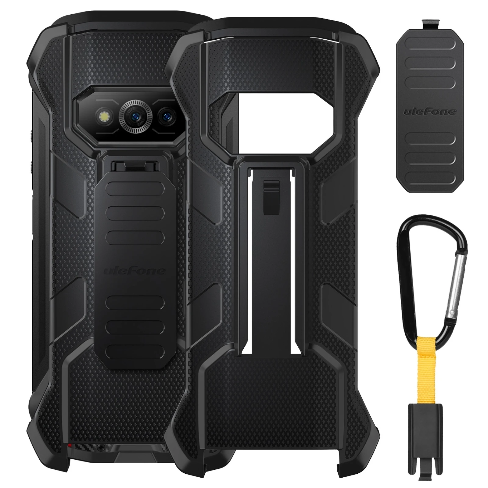 

Ulefone Power Armor 15 Back Cover Ulefone Back Clip Phone Case with Carabiner TPU + PC Case Protective Case