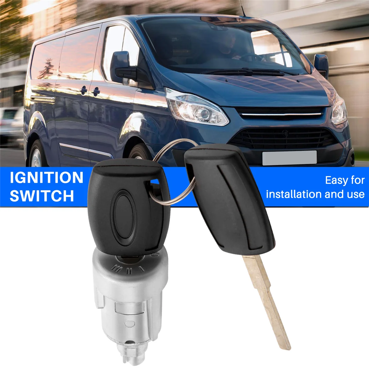 Ignition Barrel Switch with 2 Keys 1926227 for Ford Transit MK8 2014-2019 Custom Tourneo Custom 2012-2019