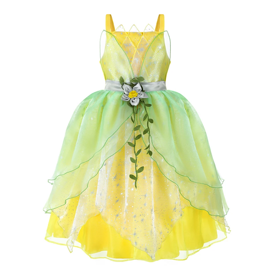 Costume Trilly Per Bambina Con Ali Di Farfalla | Vestito Tinkerbell Per Halloween, Carnevale, Compleanno | Taglia 140 Cm - 3