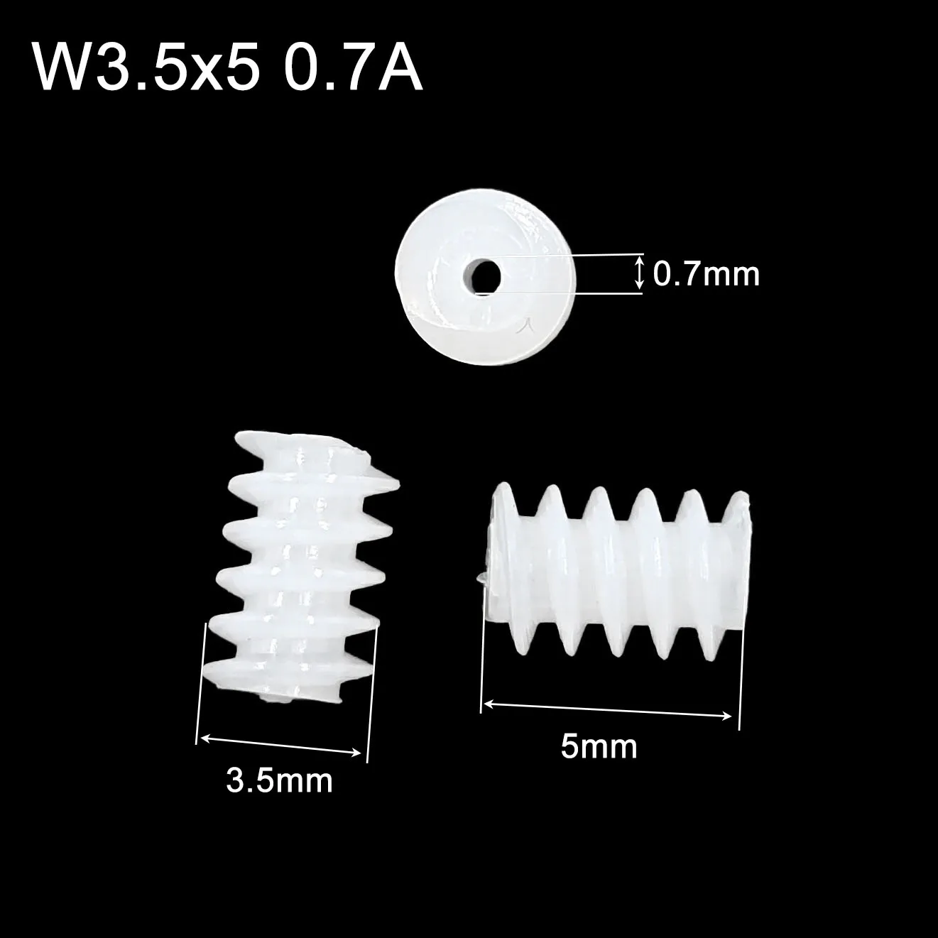 0.7a 0.3m rosca infinita buraco 0.7mm engrenagem