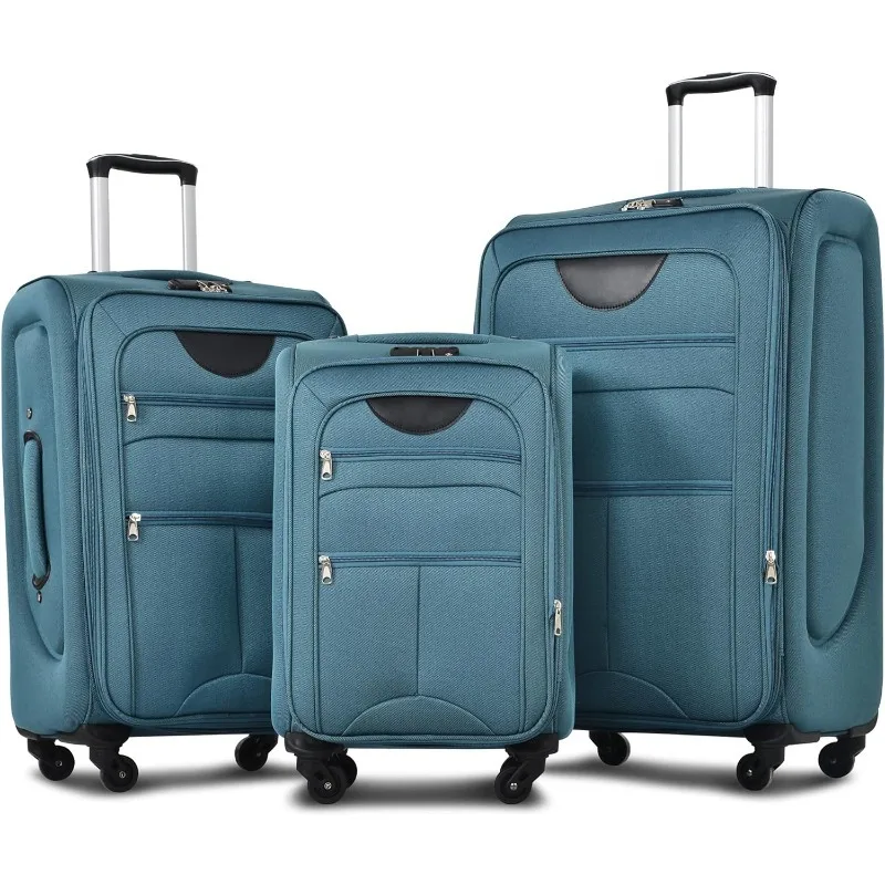

Комплект чемоданов, легкий мягкий чехол из 3 предметов, чемодан-Спиннер 22, 26, 30 дюймов, Органайзер