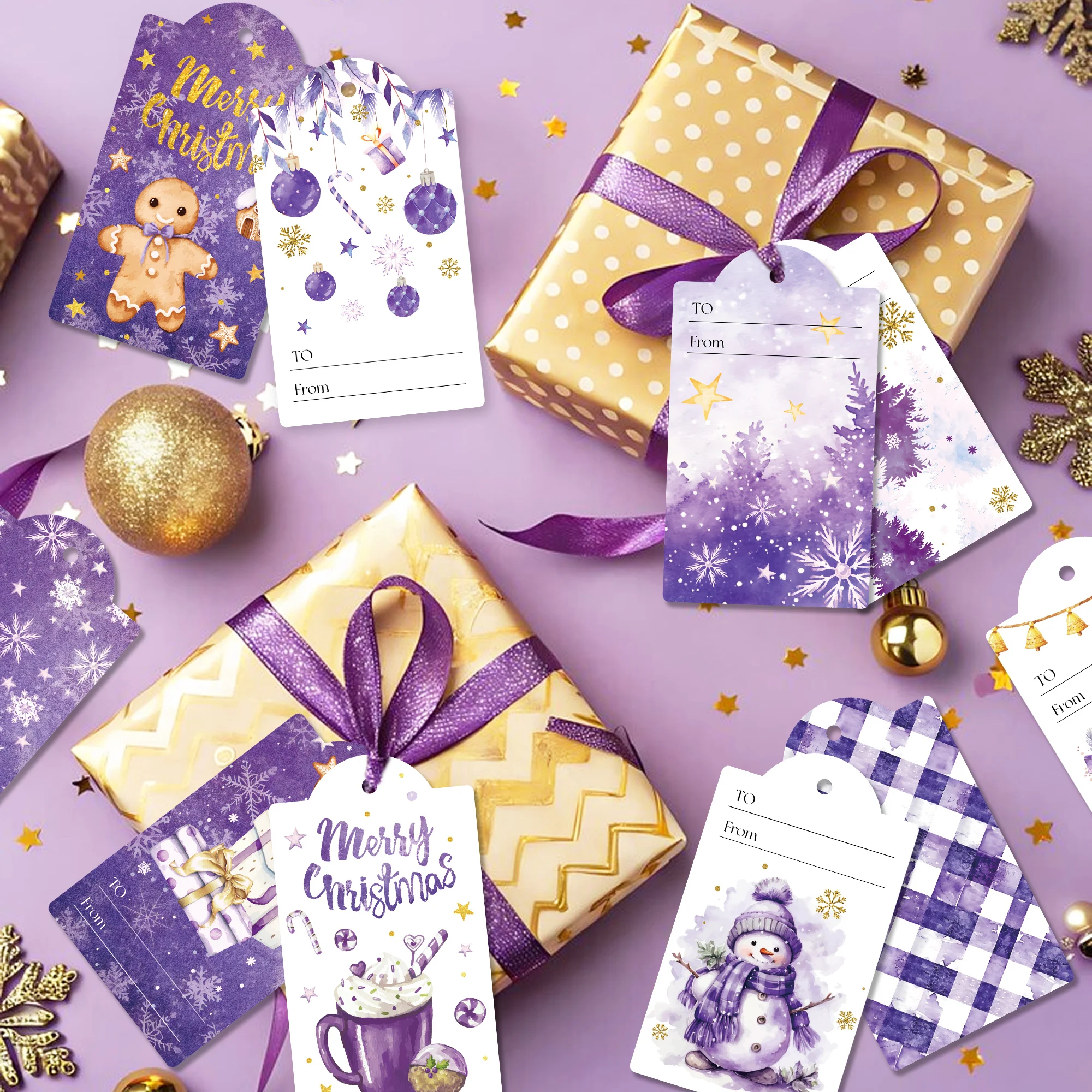 60 stücke Weihnachten Santa Claus Papier Tag mit String Nussknacker Geschenk Verpackung Label Box Dekoration Karte Für Weihnachten Party Liefert – Detail 14
