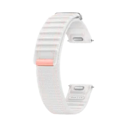 Reflective Yarn Fabric Nylon Watch Strap - Woven Bracelet for S M (White Pink)