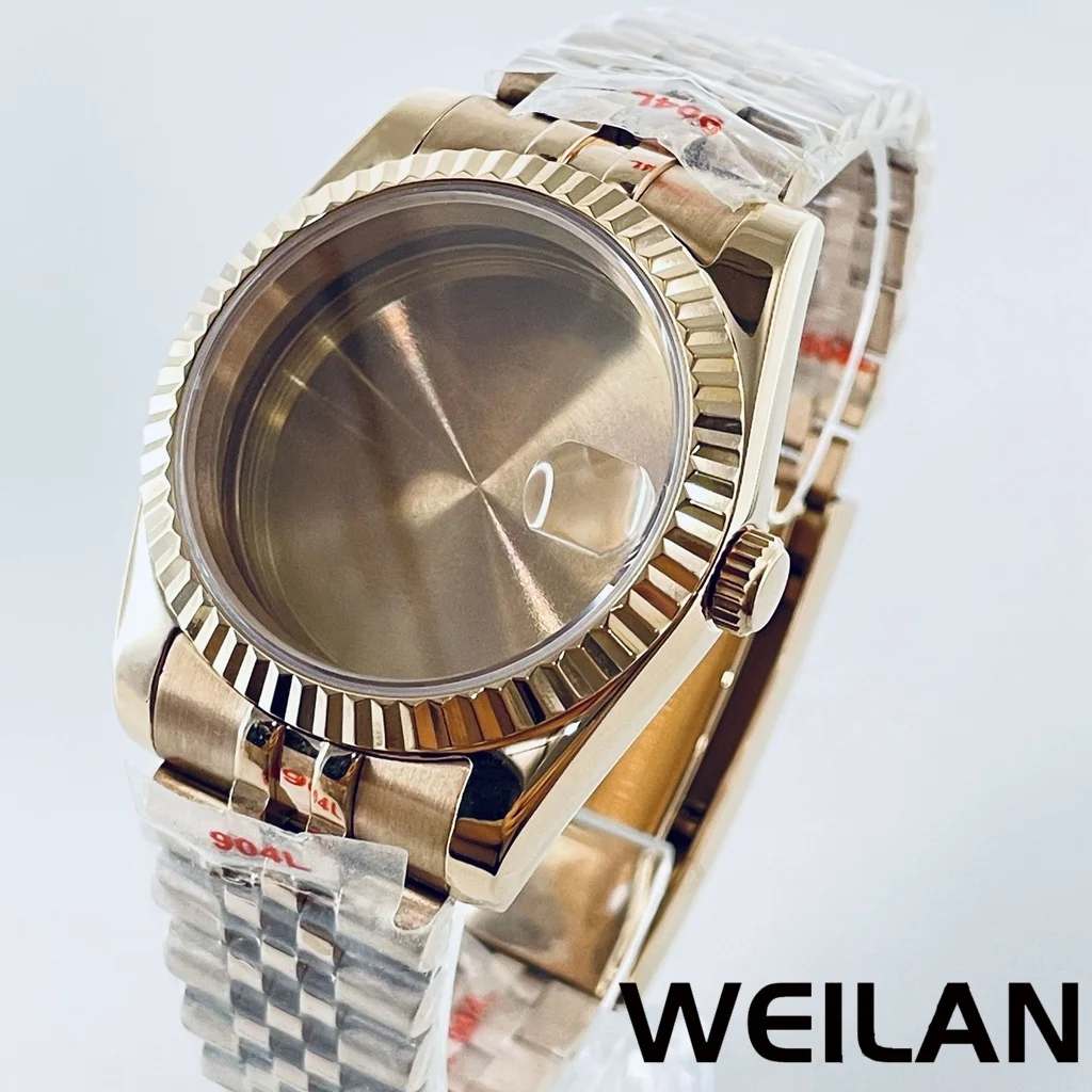 Premium Silver & Gold Waterproof Watch Case with Sapphire Crystal