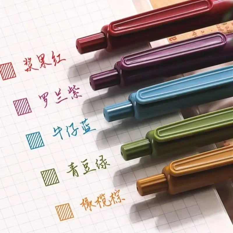 5Pcs Colored Pens, Retractable Gel Pens 0.5mm Colored Ink Quick-Dry Pens Fine Point Smooth Writing Pens for Journaling Note 3