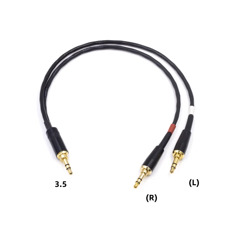 3.5mm Jack 1 to 2 Left Right Channel Recording Cable Suitable for Rhodes DJI Mammoth Dual Microphone Camera Cable