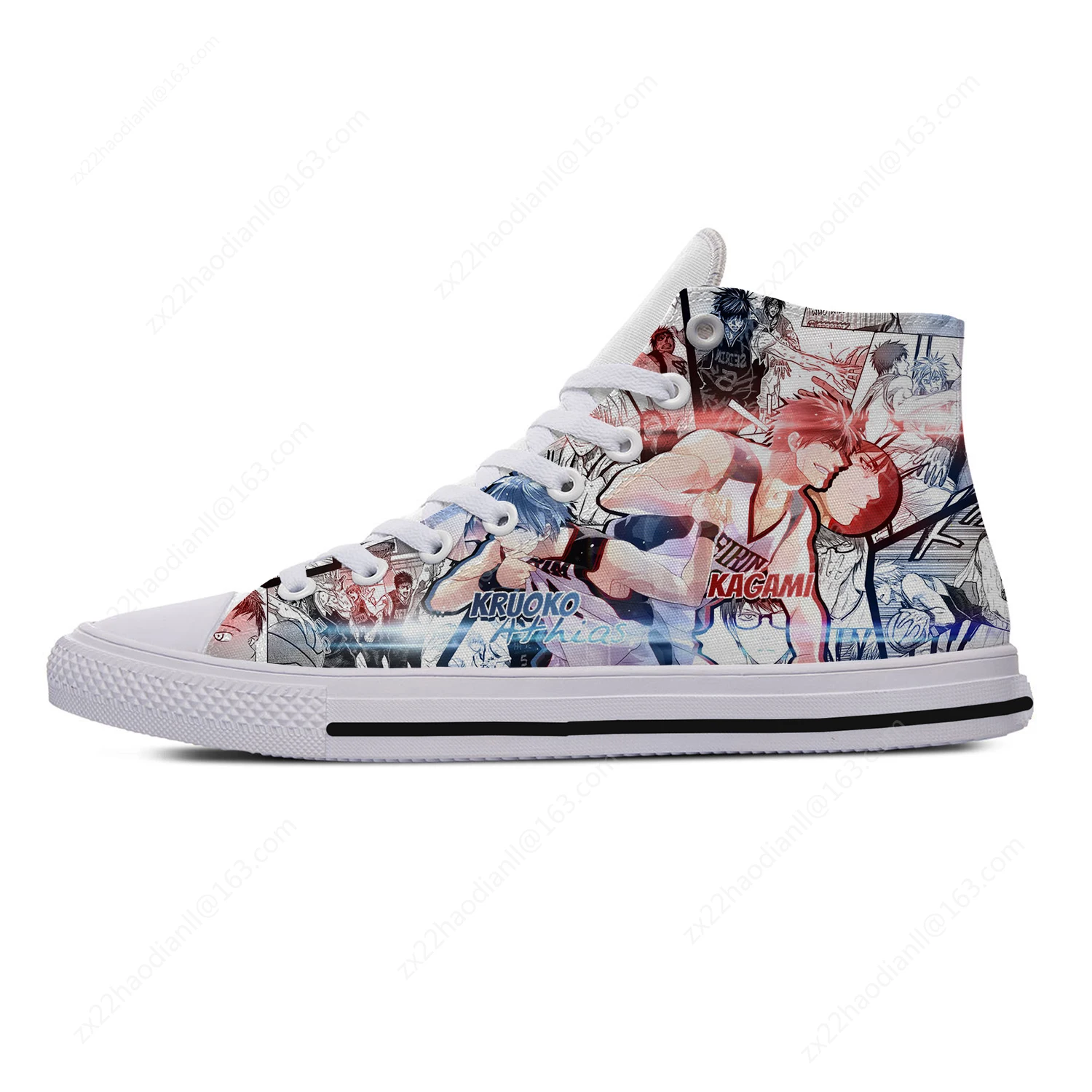 Hot Anime Kuroko no Basket High Top Sneakers Mens Womens Teenager Casual Shoes Canvas Running Shoes 3D Print  Lightweight shoe