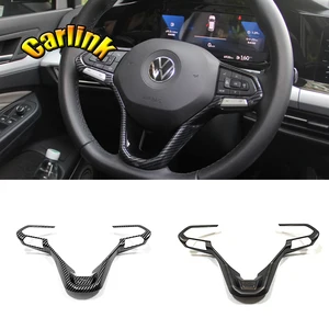 For Volkswagen VW Golf 8 MK8 2020 2021 2022 ABS Carbon/wood Car Central control steering wheel decorative frame accessories