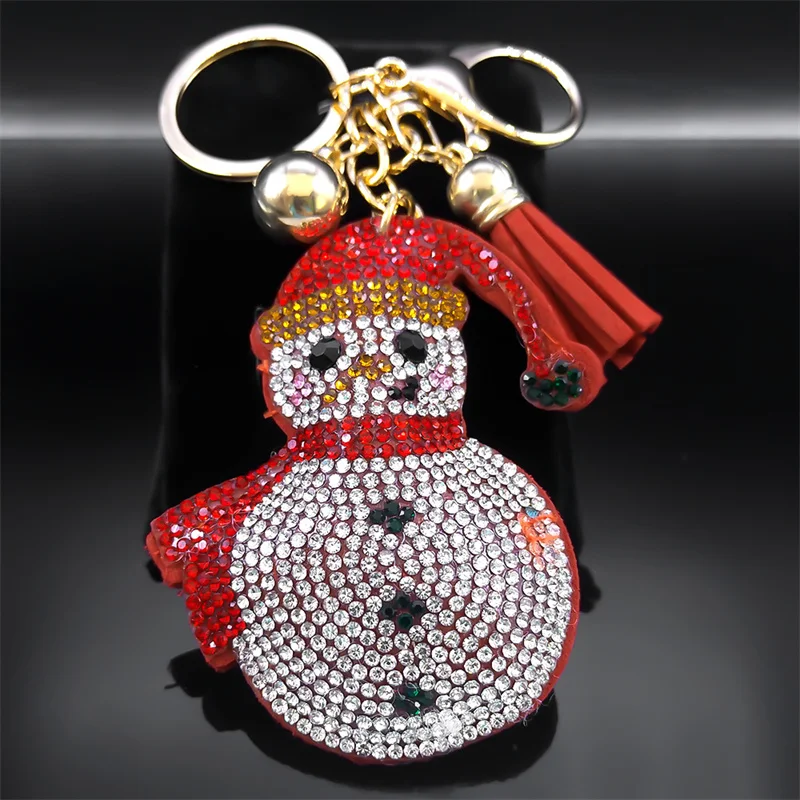 Weihnachten Schneemann Schlüssel ring halter für Frauen Männer Gold Farbe Cartoon niedlichen Schlüssel bund Tasche Zubehör Weihnachts geschenk Schmuck ks01