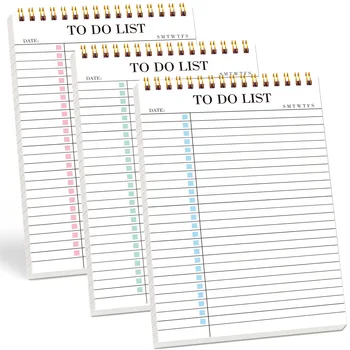 1 Blocco Note Planner Giornaliero Non Datato con Lista delle Cose da Fare, Quaderno con Lista di Controllo, Planner con Copertina a Spirale per Forniture da Ufficio e Diario