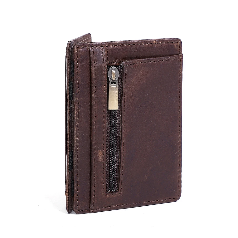 Genuine Leather Card Bag  Multifunctional RFID Anti-theft Card Swiping Bag Fashionable Identification Bag Card Case Zero Wallet
