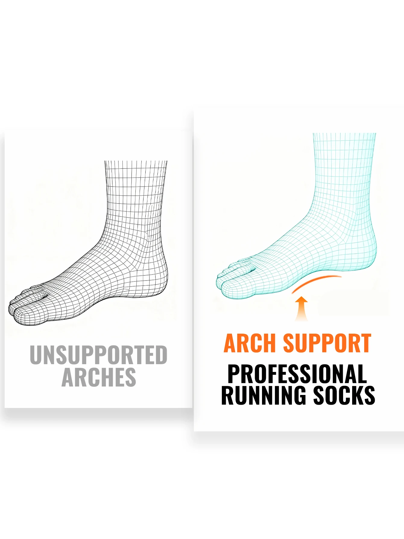 WRELS 1/2/3 Paar Knöchel-Laufsocken aus Merinowolle, Wandersocken, Sommer-Feuchtigkeitsableitende, gepolsterte, atmungsaktive Fünf-Zehen-Socken, unsichtbare Socken – Detail 7