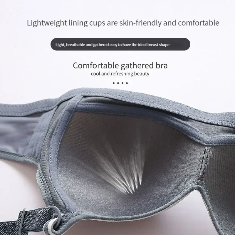 New BC cup sexy push-up women's bra non-magnetic no steel ring three-breasted side middle-aged and elderly mother underwear