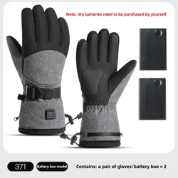 Electric Thermal Heated Gloves - Waterproof Winter Gloves (Gray - L)