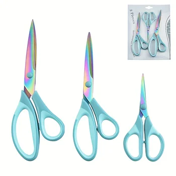 3-Piece Titanium Craft Scissors Set: Perfect For Sewing, Arts & School Projects! 1