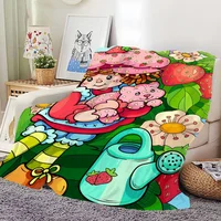 Cute S-Strawberry S-Shortcake Blanket Skin friendly comfort warm soft plush blanket suitable sofa living room office bedroom 1