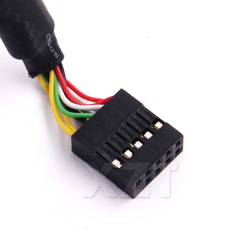 Motherboard Internal 9pin Pitch 2.54mm to Dual Port USB 2.0 A Female Screw Lock Panel Mount Cable 30CM
