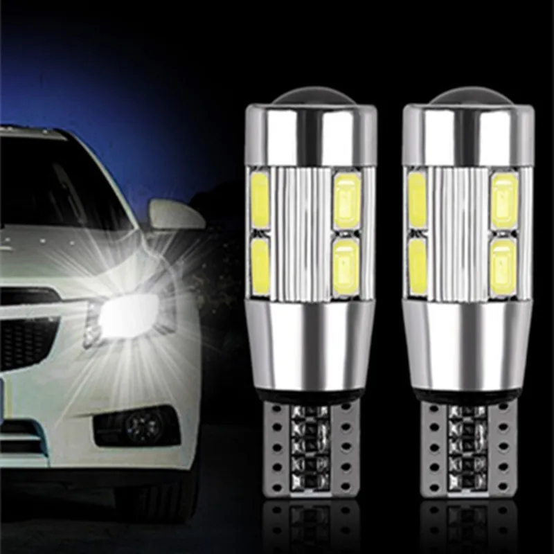 

2PCS T10 W5W 194 LED Bulb For Car LED Signal Light Canbus Free Error 5630 Chips 6500K 12V White Auto Wedge Side Trunk Lamps