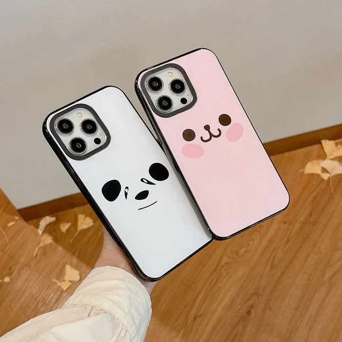 

Simple Cute Face 2.0 Version Acrylic Upgrade Border Phone Case Cover for IPhone 11 12 13 14 15 Pro Max Case for IPhone 15 Pro