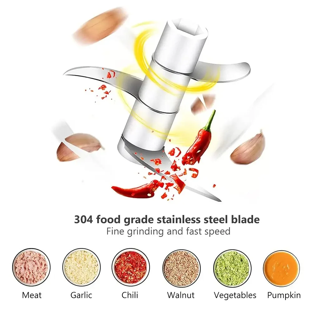 Mini Wireless Electric Garlic Crusher Ginger Chili Vegetable Masher Machine Kitchen100ml/250ml Portable Chopper USB Charging