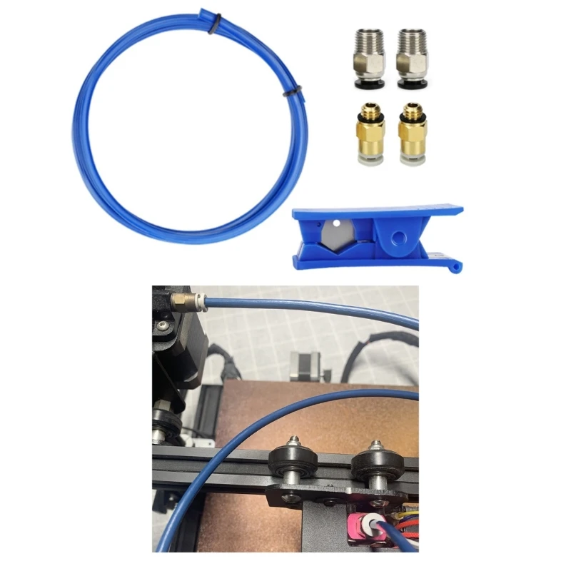 

3D Printing PTFE Tubing Pneumatic Fittings and Tube Cutter for 4mm Outer Diameter Pipes 3D Printer Repair Tool Dropship