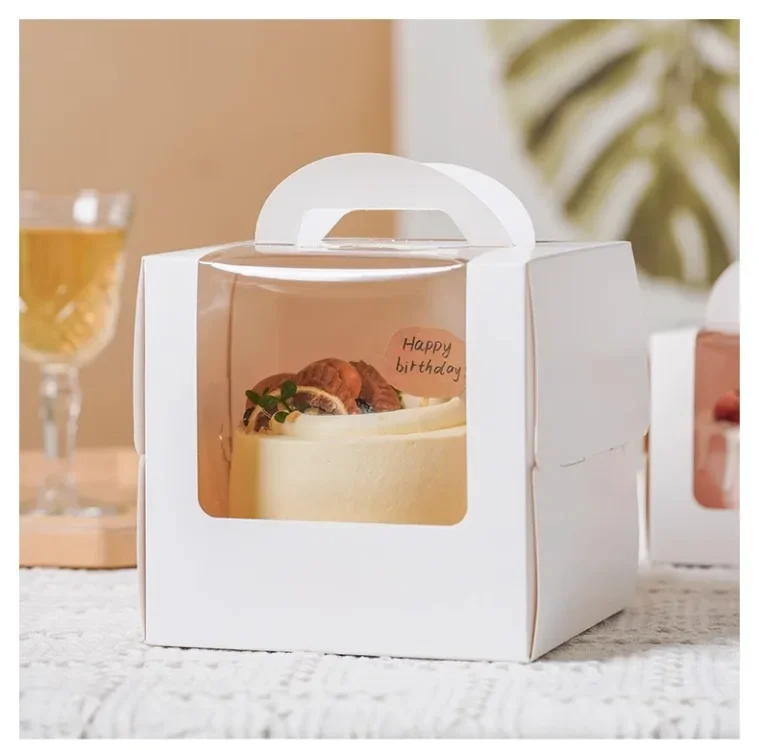 10Set Clear Window Cake Boxes in 4 and 6 Inches, High Kraft Paper and White Bakery Pack... - SKU CWCB2319 - UGI Packaging