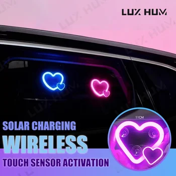 Solar Powered Car Neon Light Wireless Led