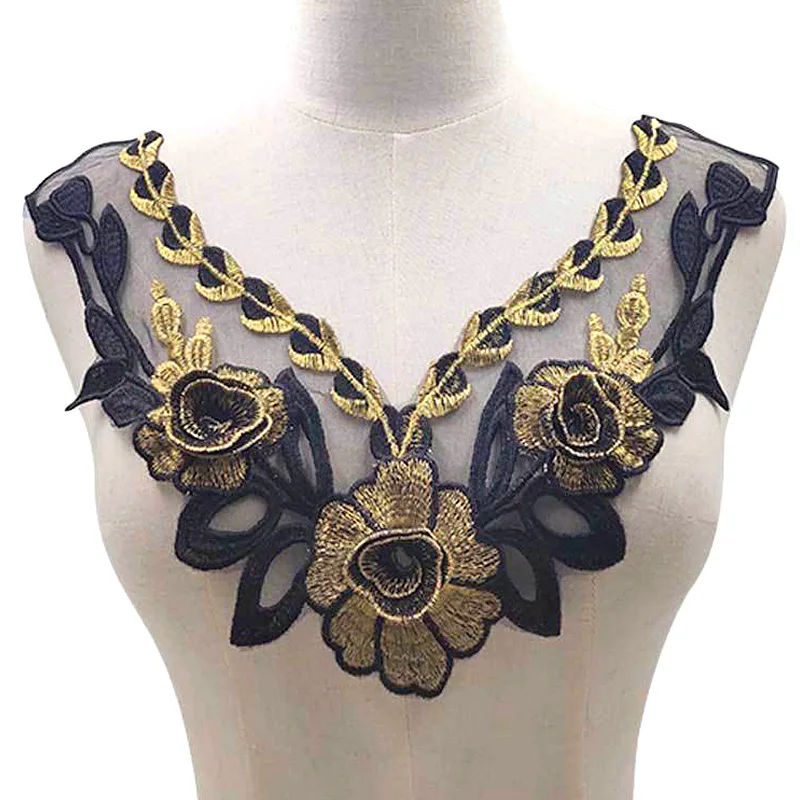 

Lace Neckline Fabric Embroidery Diy Sewing Decoration Women's Clothing Accessories Decal Chest Flower Lace Accessories