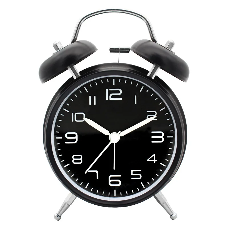 4 Inch Twin Bell Loud Alarm Clock Metal Frame 3D Dial with Backlight Battery Operate Desk Table Alarm Clock For Home and Office view 6