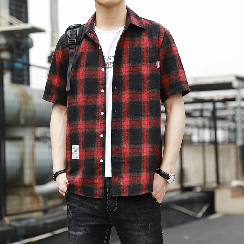 Korean Flannel Outfits Men Mens Flannel Outfit With Shorts Plaid