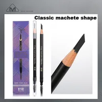 HAOZHUANG 5 Color Eyebrow Pencil Fog Feeling Hard Core Brown Black Soft Brush Wood Machete Eyebrow Enhance Wholesale Free ship 1