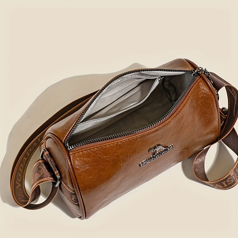 Kel Handyly Solid Color Pu Leather Shoulder Bag, Fashion Versatile Large Capacity Pillow CrossBody Bags, Suitable for Daily Use