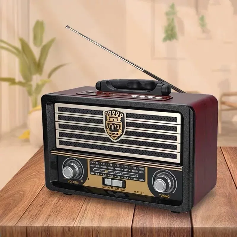 

Retro Portable Radio Wireless Bluetooth HIFI Speaker Stereo AM/FM Radio Receiver Player USB TF Card AUX MP3 Digital Player