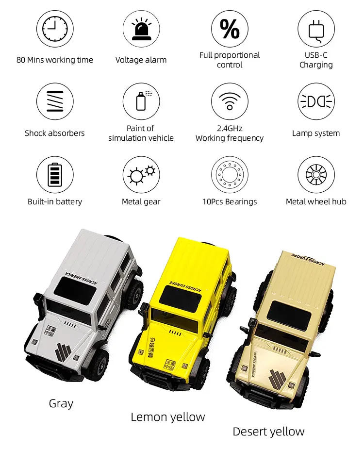 LDARC X43 RTR 1/43 Crawler Turbo RC Auto 4WD Ferngesteuertes Mini-Kletterfahrzeug für Innenräume Rennfahrzeug Spielzeug Offroader für Kinder und Erwachsene – Detail 3