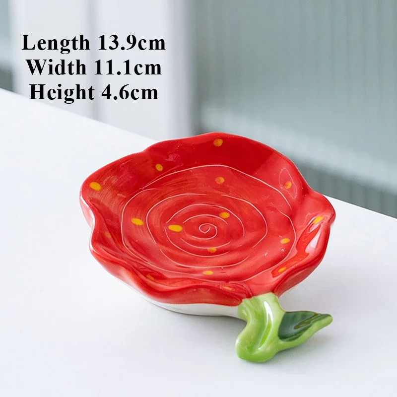 Creative Drain Dish Storage Box, Home Bathroom and Kitchen Articles, Ceramic Rose Blossom Sunflower Shape, Soap Dishes, 1Pc