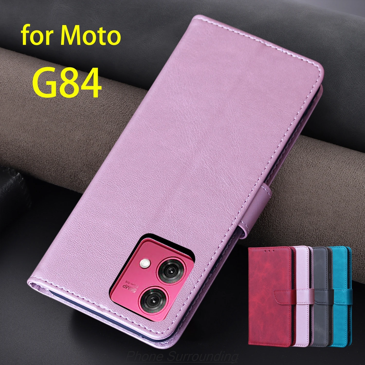 Premium PU Leather Wallet Flip Cover with Card Holder - Protective Phone Case and Holster