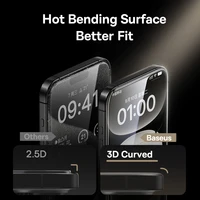 Baseus 3D Curved Tempered Glass for iPhone 16 15 Pro Max Hot Bending Full Coverage Shatterproof Clear Corning Screen Protector 2