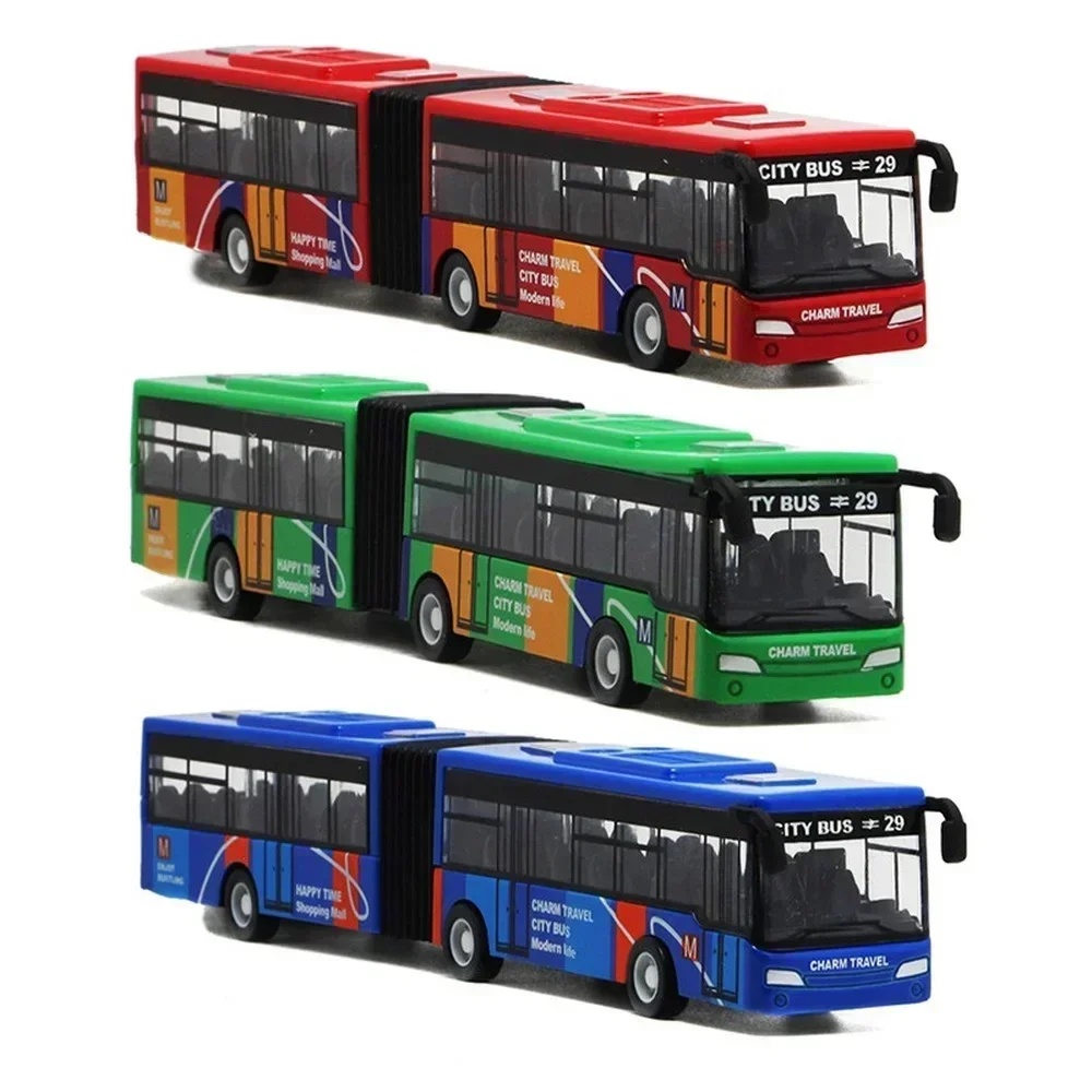 City Express Bus Double Buses Diecast Vehicles Toys Funny Pull Back Car Children Kids Gifts 1:64 Alloy City Bus Model Vehicles 2